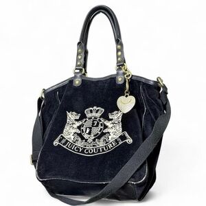 Juicy Couture black tote bag with gold hardware and heart charm